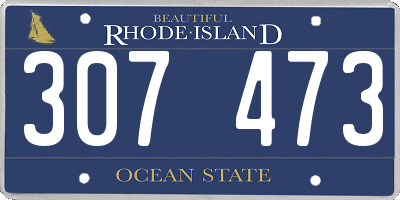 RI license plate 307473