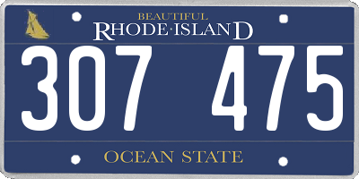 RI license plate 307475