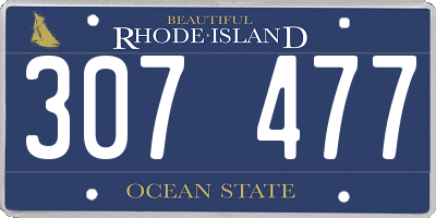 RI license plate 307477