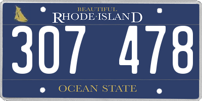 RI license plate 307478
