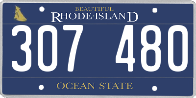 RI license plate 307480