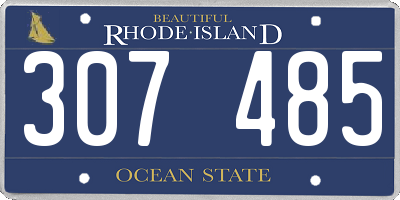 RI license plate 307485
