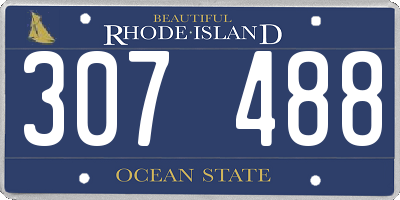 RI license plate 307488