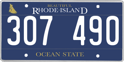 RI license plate 307490
