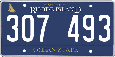 RI license plate 307493