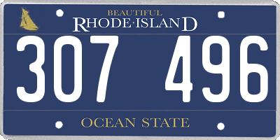 RI license plate 307496