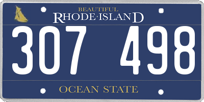 RI license plate 307498