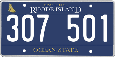 RI license plate 307501