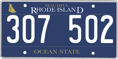 RI license plate 307502