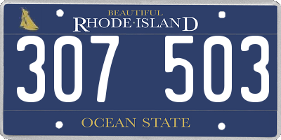 RI license plate 307503