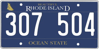 RI license plate 307504
