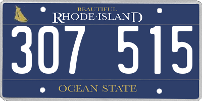 RI license plate 307515