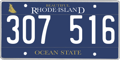 RI license plate 307516