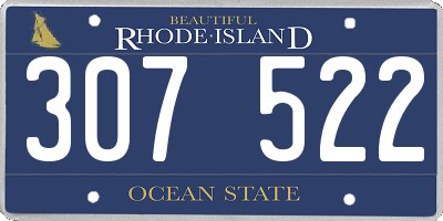 RI license plate 307522