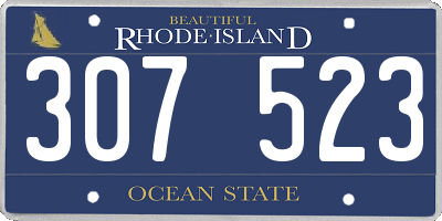 RI license plate 307523