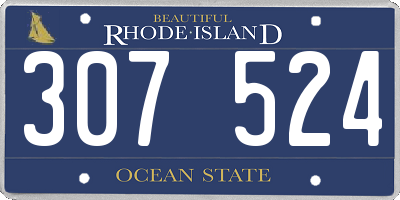 RI license plate 307524