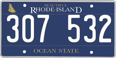 RI license plate 307532