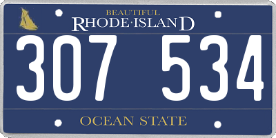 RI license plate 307534