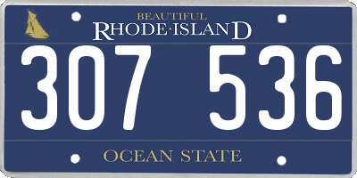 RI license plate 307536
