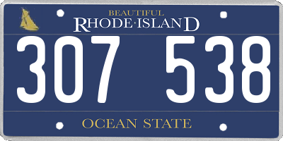 RI license plate 307538