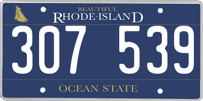 RI license plate 307539