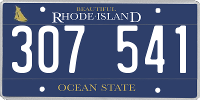 RI license plate 307541