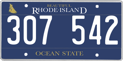 RI license plate 307542