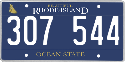 RI license plate 307544