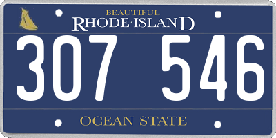 RI license plate 307546