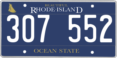 RI license plate 307552