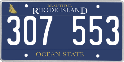 RI license plate 307553