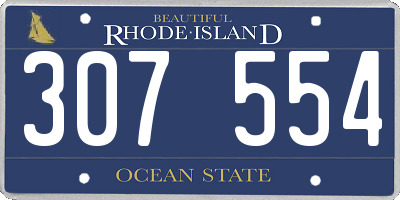 RI license plate 307554
