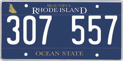 RI license plate 307557