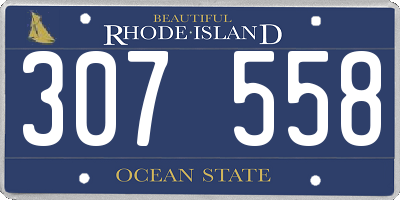 RI license plate 307558