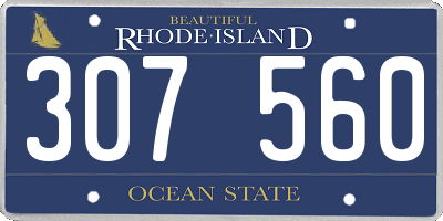 RI license plate 307560