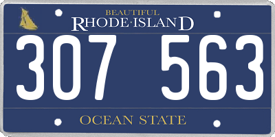 RI license plate 307563