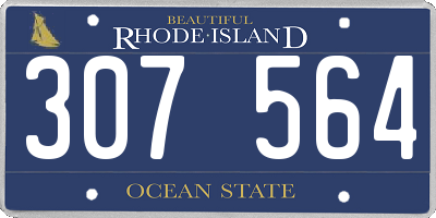 RI license plate 307564
