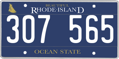 RI license plate 307565