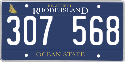 RI license plate 307568