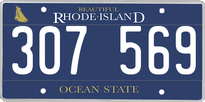 RI license plate 307569
