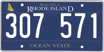 RI license plate 307571