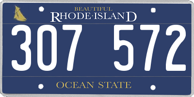 RI license plate 307572