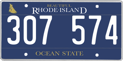 RI license plate 307574