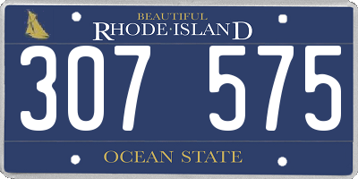 RI license plate 307575