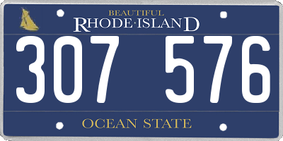 RI license plate 307576