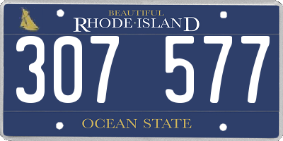 RI license plate 307577