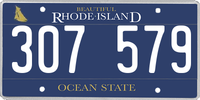 RI license plate 307579
