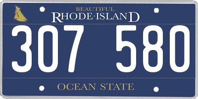 RI license plate 307580