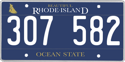 RI license plate 307582