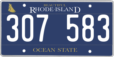 RI license plate 307583